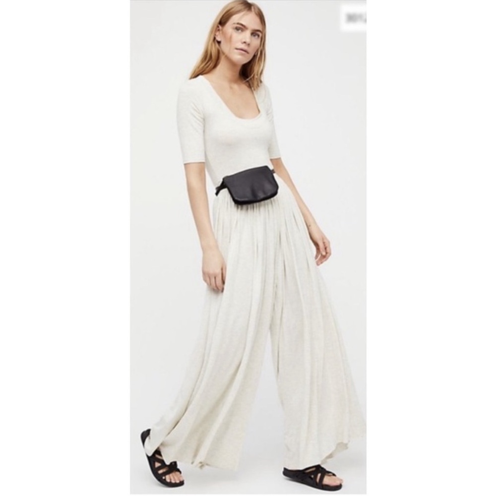 Free People White Wide Leg Jumpsuit